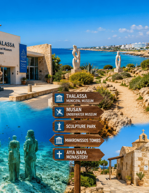 Museums of Ayia Napa including THALASSA Museum, MUSAN Underwater Museum and Sculpture Park Cyprus
