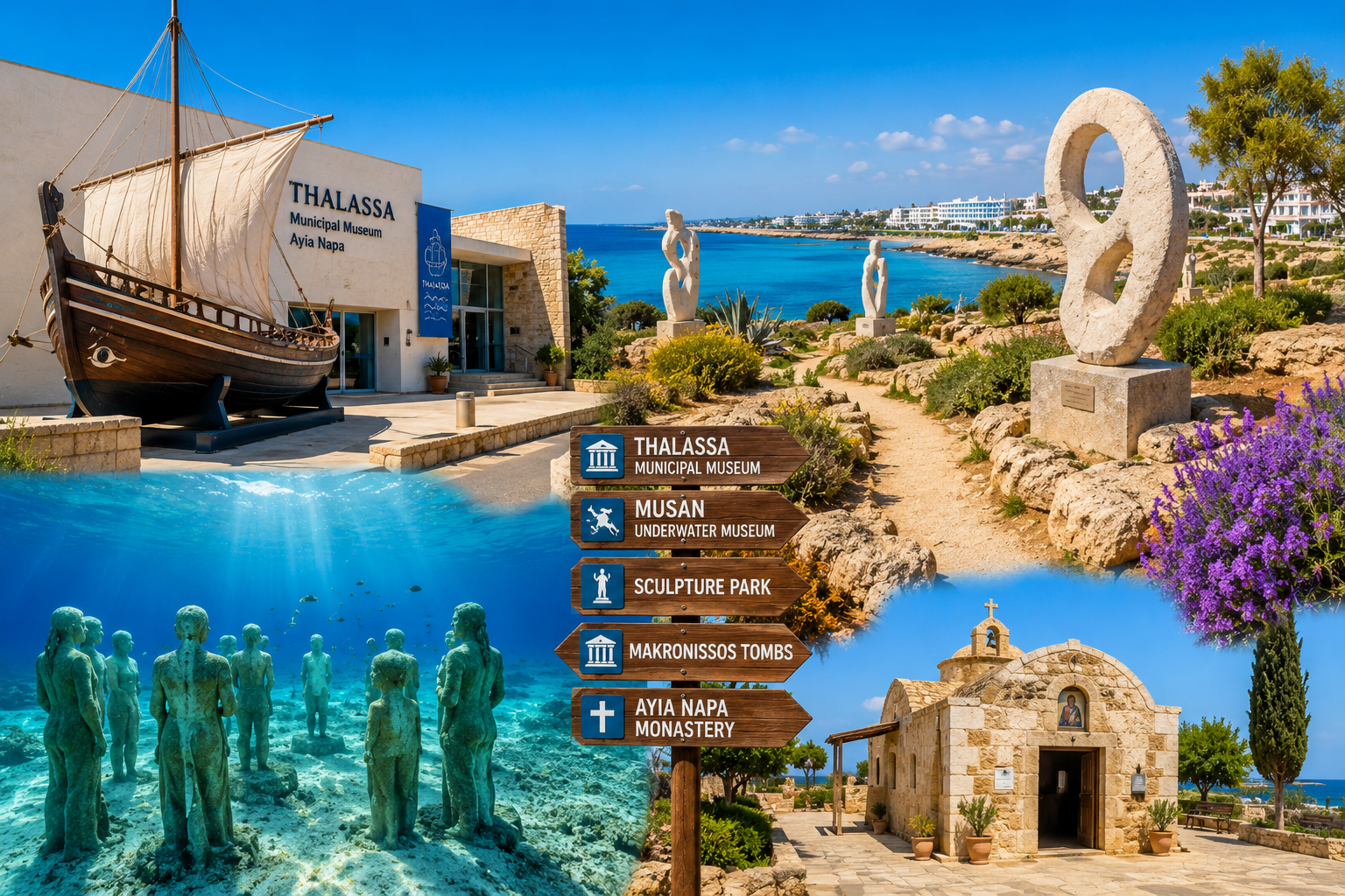 Museums of Ayia Napa including THALASSA Museum, MUSAN Underwater Museum and Sculpture Park Cyprus