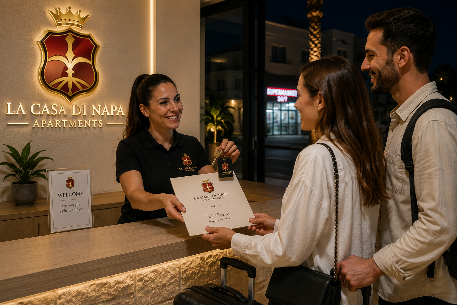 Late check in at La Casa Di Napa Apartments in Ayia Napa after reception hours