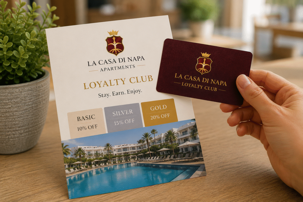 La Casa Di Napa Loyalty Club membership card with exclusive benefits and rewards